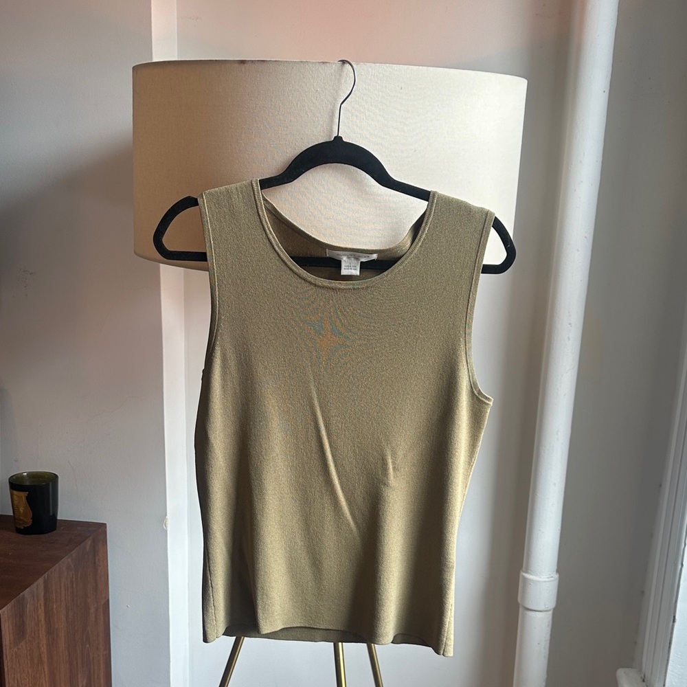 August Silk Khaki Tank Top